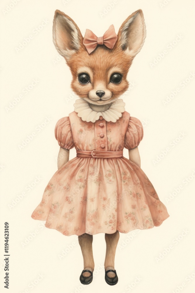 Obraz premium A cute animal character with dress clothing wildlife footwear.