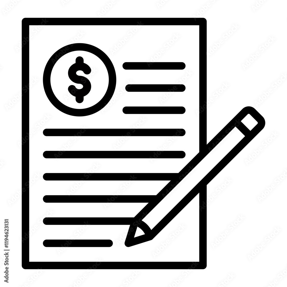 Contract Vector Line Icon Design Contract Vector Line Icon Design