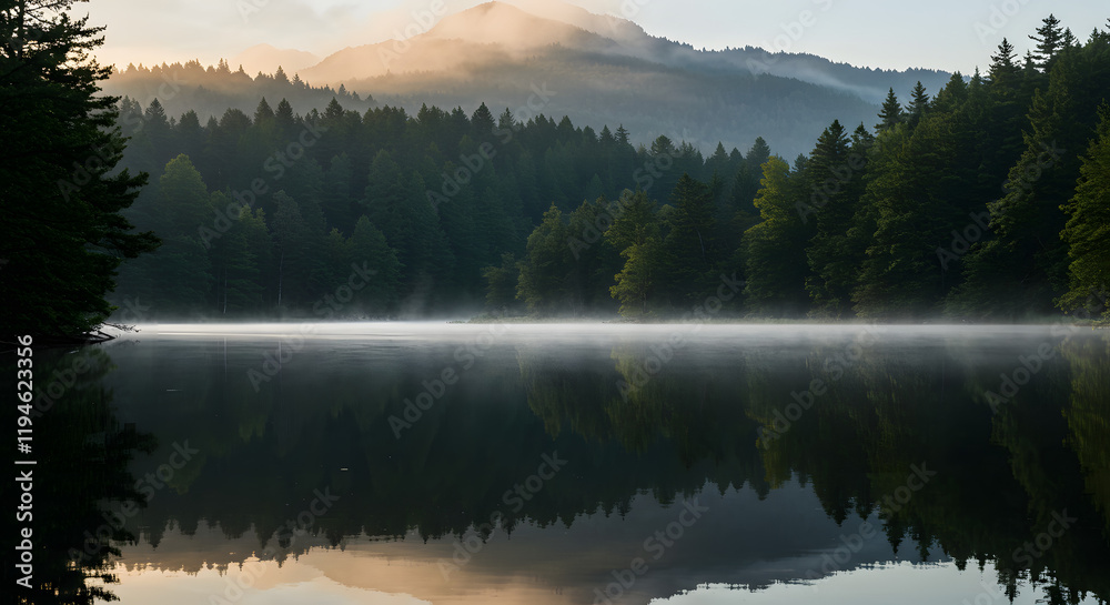 A serene misty morning envelops the Great Smoky Mountains, creating a tranquil and ethereal landscape. A serene misty morning envelops the Great Smoky Mountains, creating a tranquil and ethereal landscape.