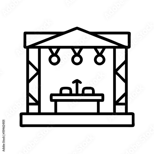 concert stage icon, concert stage line art - simple line art of concert stage, perfect for concert stage logos and icons and themed design  photo