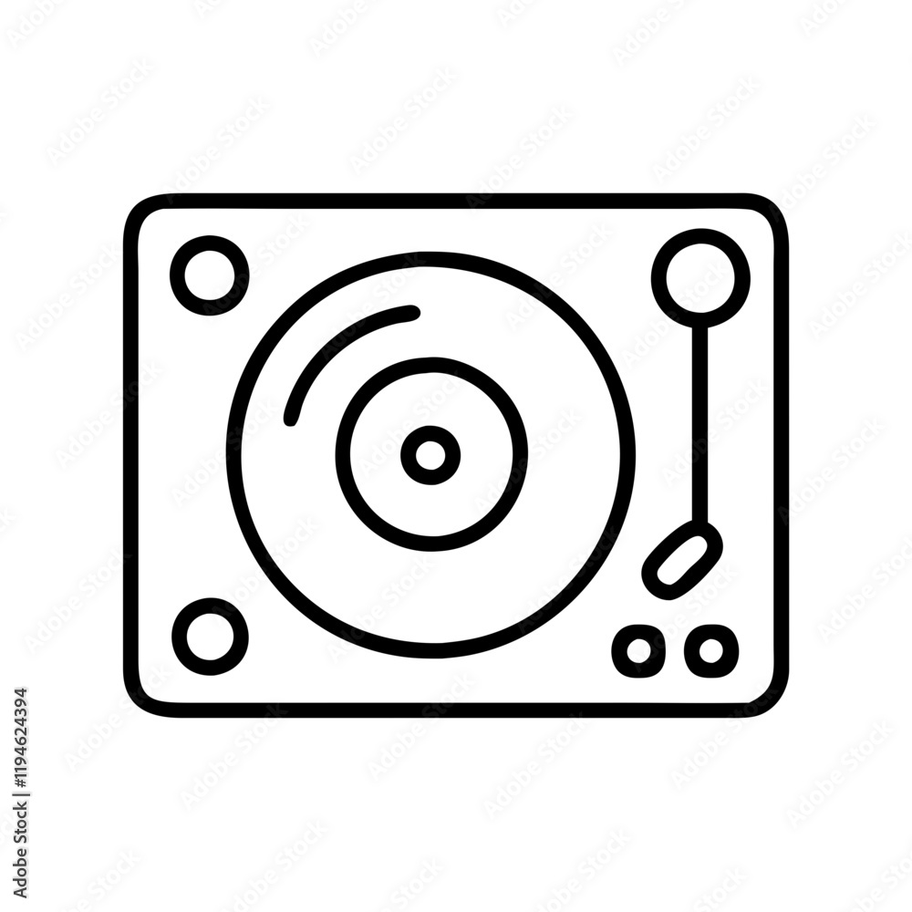 dj turntable icon, dj turntable line art - simple line art of dj turntable, perfect for dj turntable logos and icons and themed design dj turntable icon, dj turntable line art - simple line art of dj turntable, perfect for dj turntable logos and icons and themed design