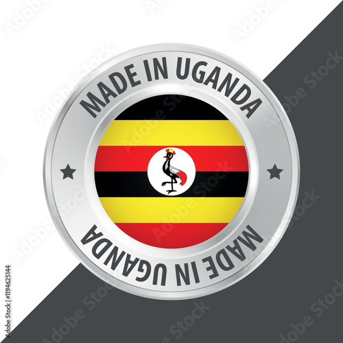 Made in Uganda badge logo flag sticker 3d vector illustration isolated on white Free Download Made in Uganda badge logo flag sticker 3d vector illustration isolated on white - GFXLoad