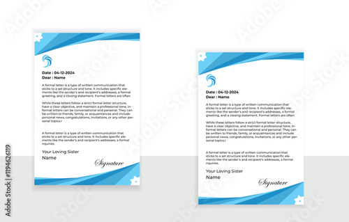 Vector modern corporate letterhead template design