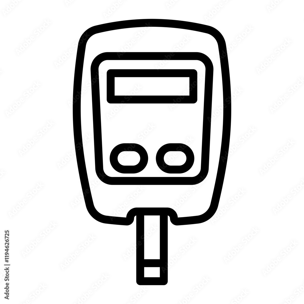 Glucometer Vector Line Icon Design Glucometer Vector Line Icon Design