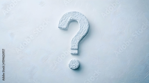 Exploring the unknown a mysterious question mark on a white surface artistic perspective minimalist concept