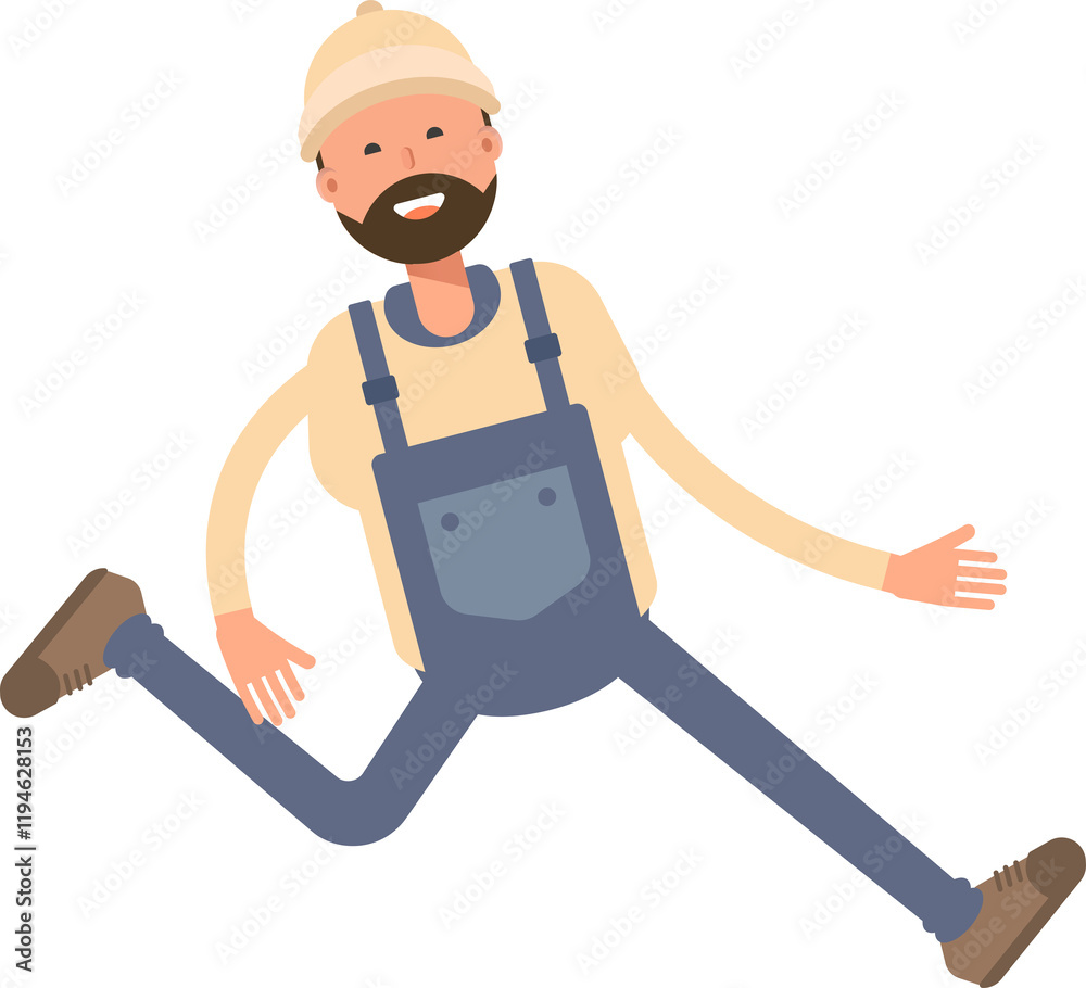 Worker Character Walking
