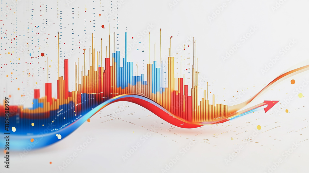 Abstract white background with Colorful charts and graphs with statistics to innovative analyze business potential and forecast future development of companies growth Abstract white background with Colorful charts and graphs with statistics to innovative analyze business potential and forecast future development of companies growth