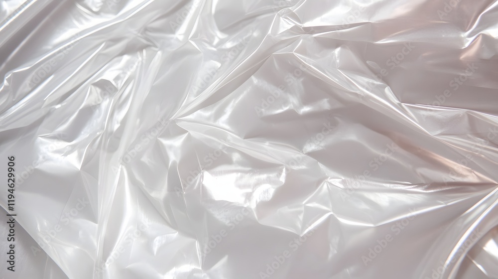 Obraz premium Crumpled White Plastic Sheet Texture Background