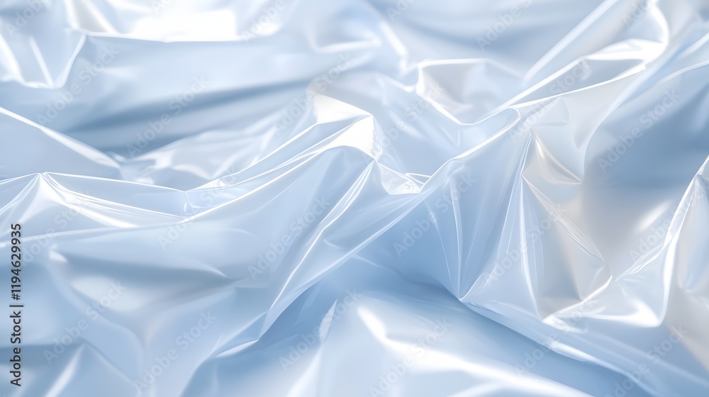 Obraz premium Abstract Draped Light Blue Shiny Fabric Texture