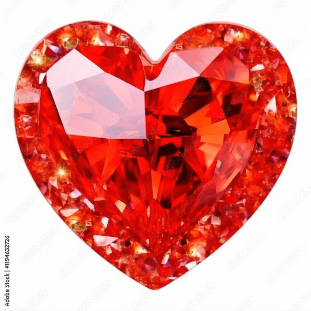 Red heart gemstone jewelry diamond.