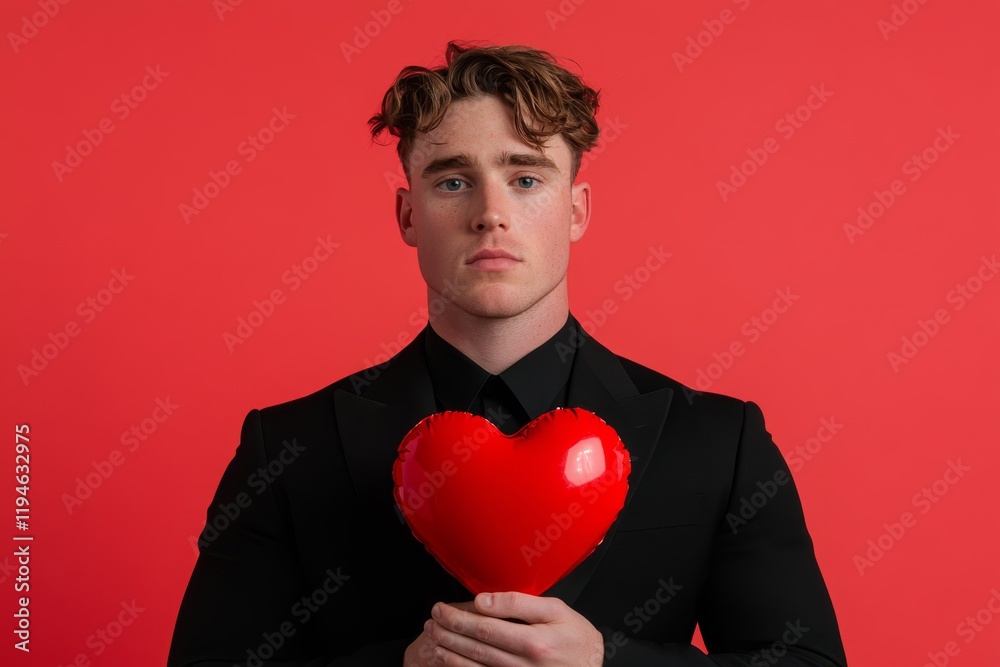 a businessman holding a valentine's heart a businessman holding a valentine's heart