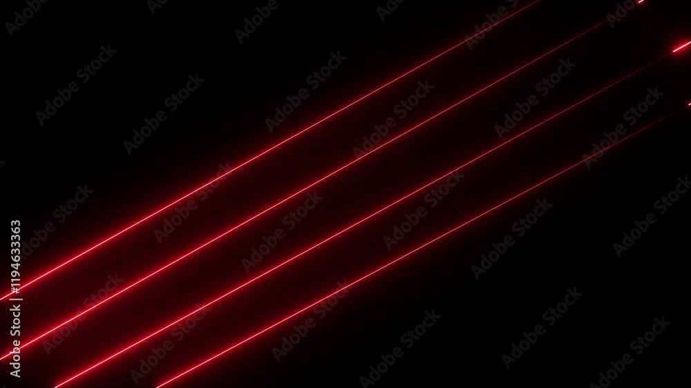 abstract neon red technology motion background glowing laser beams, Abstract neon Lines moving up screen saver. Glowing neon digital stripes line animation neon light line technology motion background