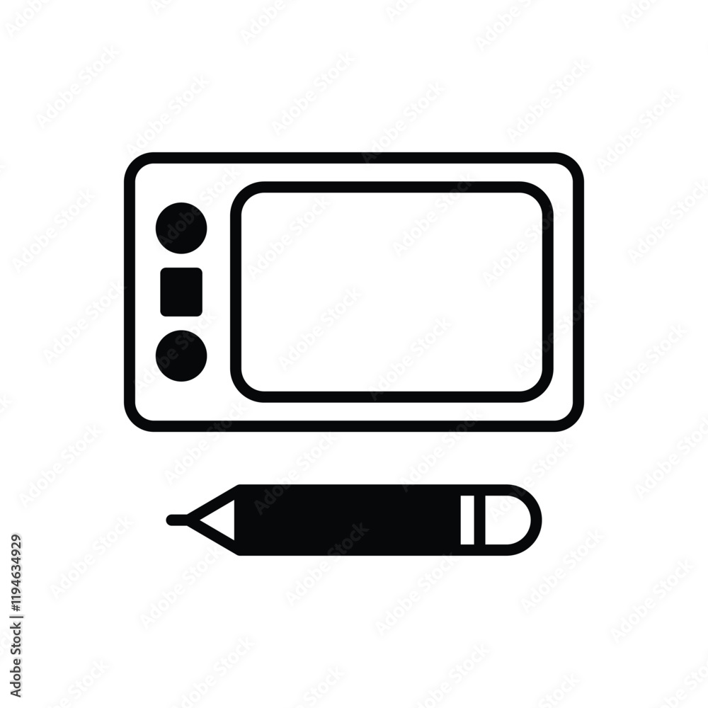 Graphic Tablet vector icon stock illustration Graphic Tablet vector icon stock illustration