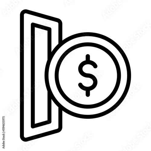 Coin Vector Line Icon Design