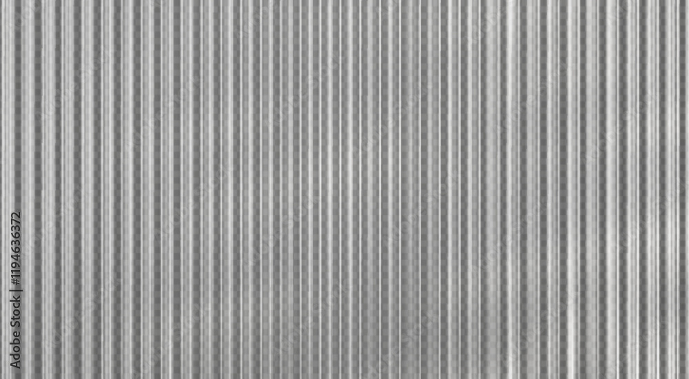Transparent ribbed glass background. Vector realistic illustration of plastic wall with vertical stripes and blurry surface, corrugated acrylic sheet with light reflection, elegant interior element