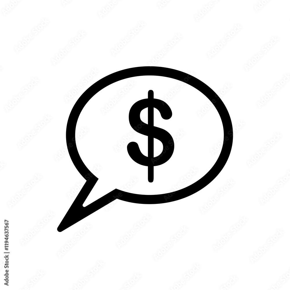 Money thinking icon on transparent background Money thinking icon on transparent background