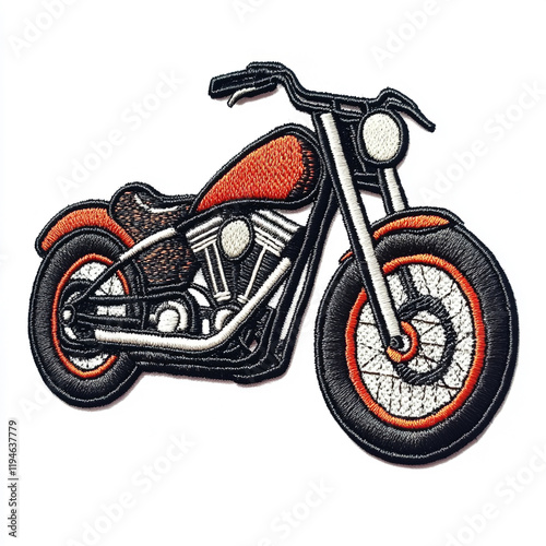 A blank biker mbroidered patch agaisnt white background. photo