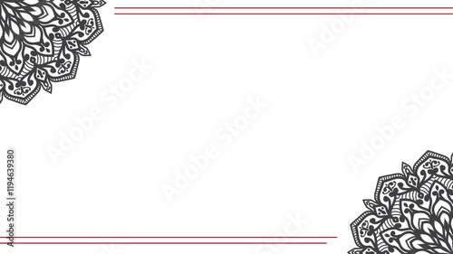 Luxury Background with black Mandala Rotating. Elegant Wedding Invitation Card Background with Red Background for Yoga, Wedding, and Ramadan	