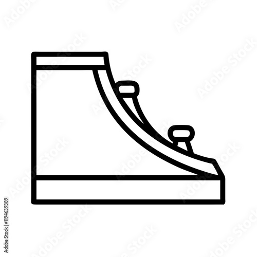 diy skateboard ramp icon, diy skateboard ramp line art - simple line art of diy skateboard ramp, perfect for diy skateboard ramp logos and icons and themed design 