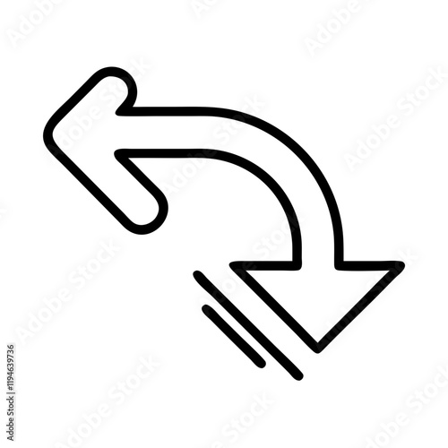 kickturn maneuver icon, kickturn maneuver line art - simple line art of kickturn maneuver, perfect for kickturn maneuver logos and icons and themed design 