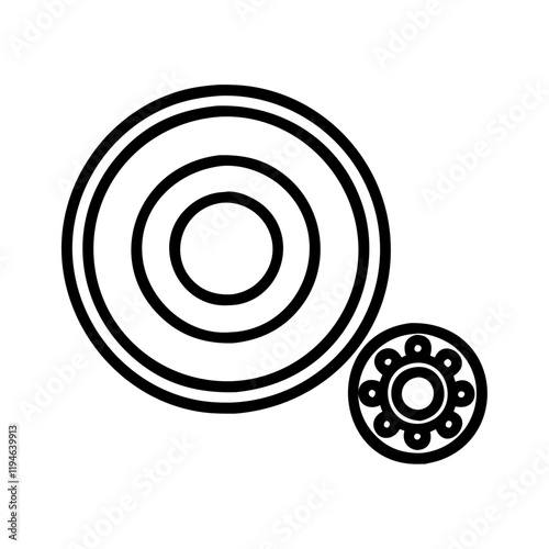 skateboard bearings icon, skateboard bearings line art - simple line art of skateboard bearings, perfect for skateboard bearings logos and icons and themed design 