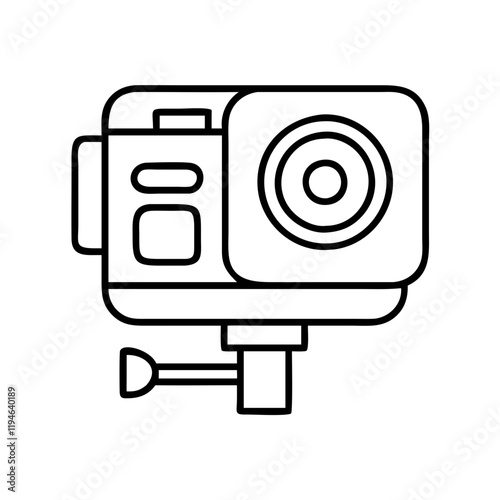 skateboarder s gopro camera icon, skateboarder s gopro camera line art - simple line art of skateboarder s gopro camera, perfect for skateboarder s gopro camera logos and icons and themed design 