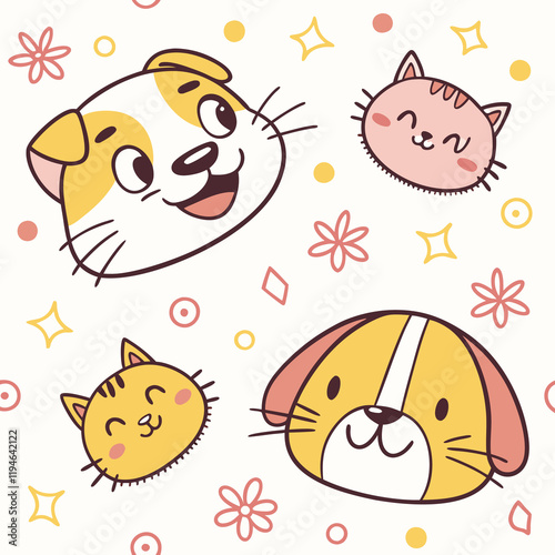 seamless pattern with cats
