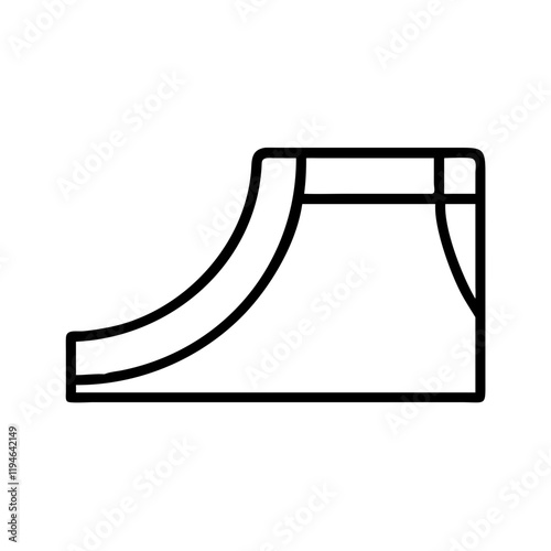 skate park ramp icon, skate park ramp line art - simple line art of skate park ramp, perfect for skate park ramp logos and icons and themed design 