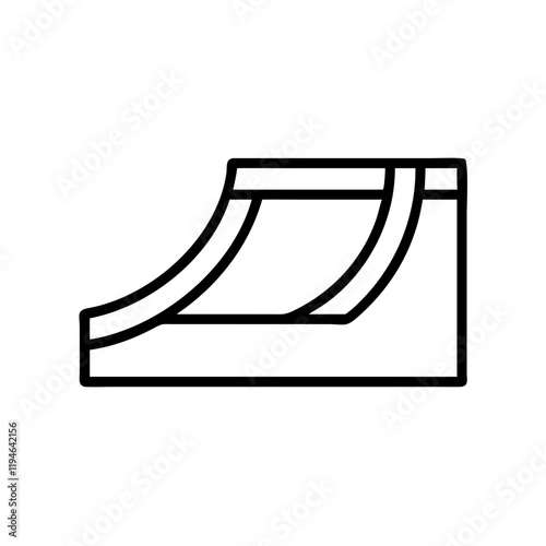 skate park ramp icon, skate park ramp line art - simple line art of skate park ramp, perfect for skate park ramp logos and icons and themed design 
