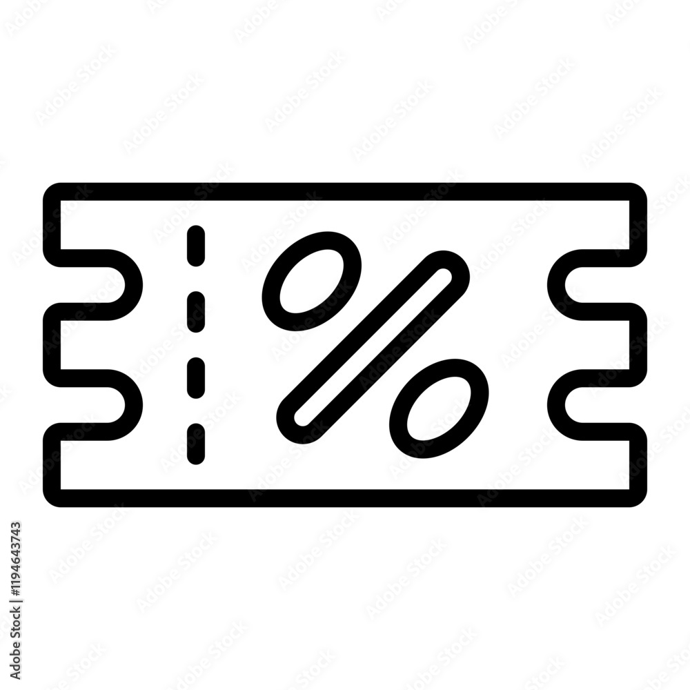 voucher Vector Line Icon Design voucher Vector Line Icon Design