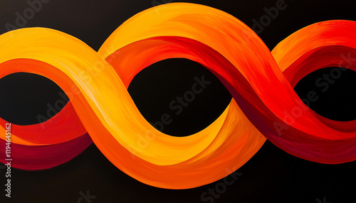 Racial equality movement progress. Vibrant abstract art featuring infinite loop of interlocking waves photo