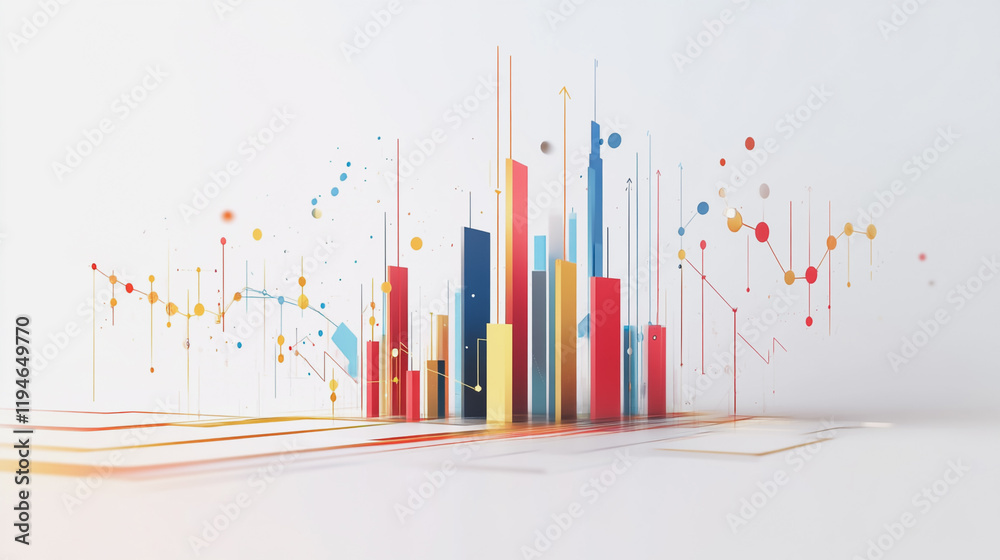 Abstract white background with Colorful charts and graphs with statistics to innovative analyze business potential and forecast future development of companies growth. Abstract white background with Colorful charts and graphs with statistics to innovative analyze business potential and forecast future development of companies growth.