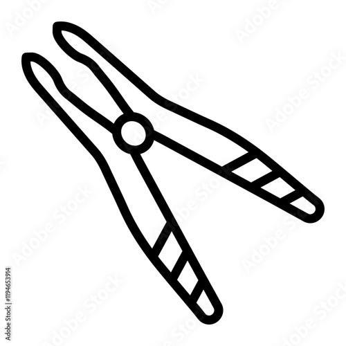 Tweezers Vector Line Icon Design