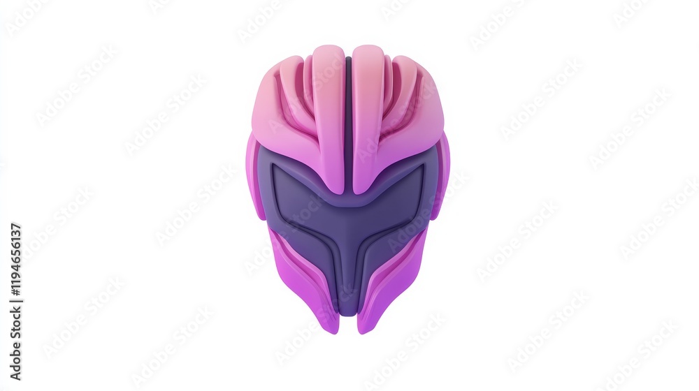 A colorful, stylized helmet design featuring a smooth, modern aesthetic with a blend of pink and purple tones. A colorful, stylized helmet design featuring a smooth, modern aesthetic with a blend of pink and purple tones.