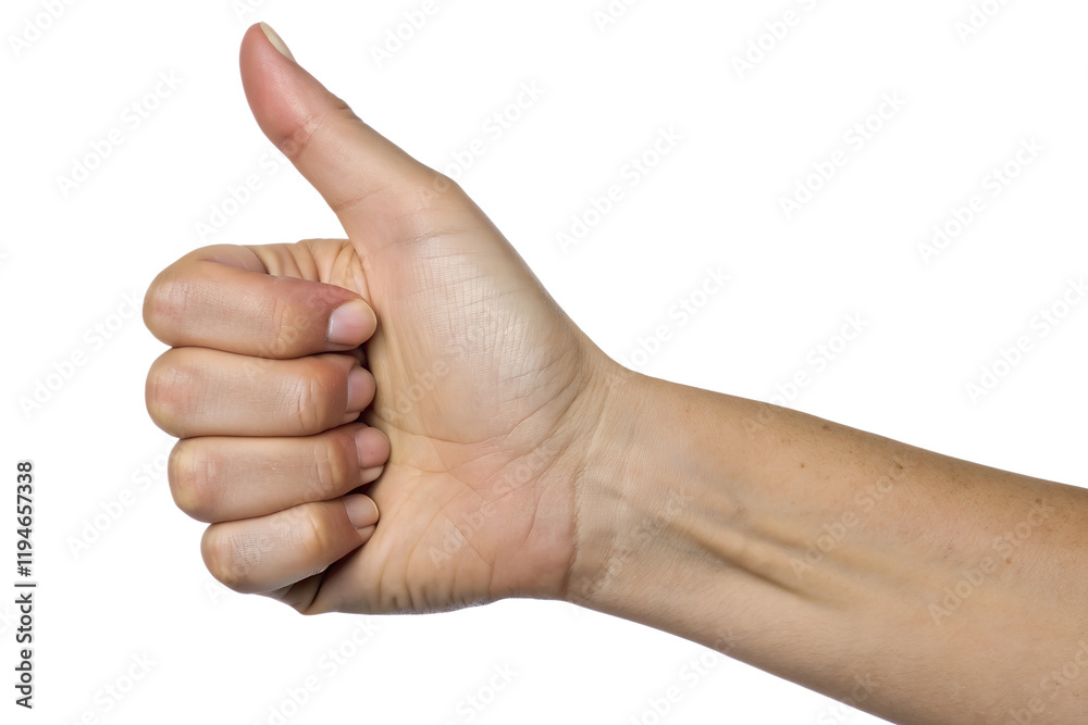 Hand showing thumb up sign, isolated on transparent background Hand showing thumb up sign, isolated on transparent background