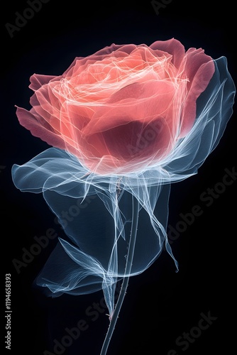 Rose's ethereal beauty, glowing softly