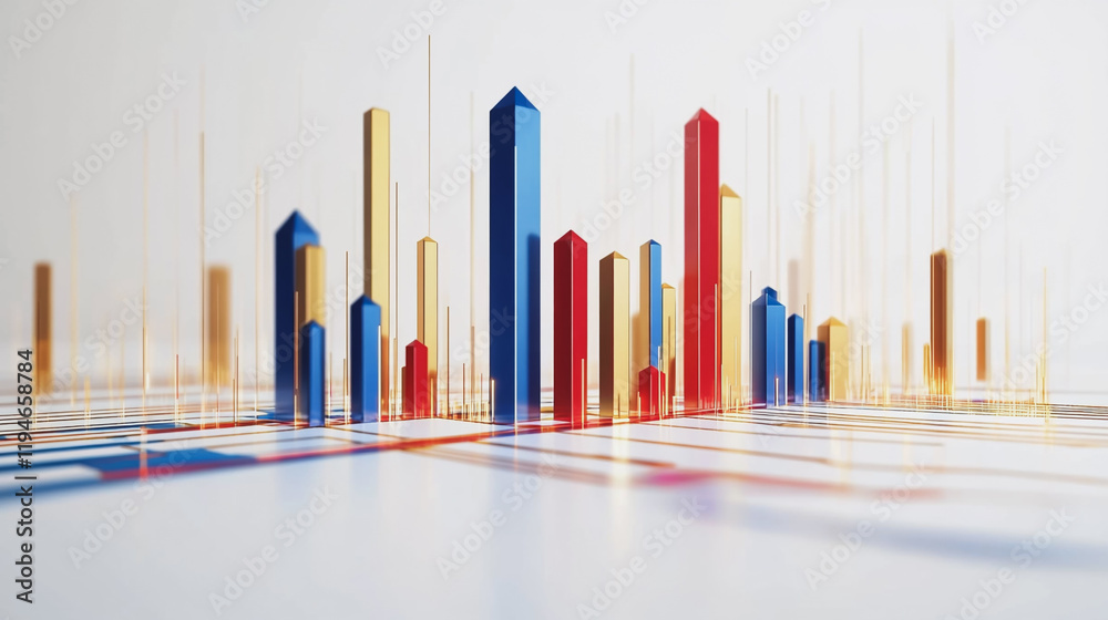 Abstract white background with Colorful charts and graphs with statistics to innovative analyze business potential and forecast future development of companies growth Abstract white background with Colorful charts and graphs with statistics to innovative analyze business potential and forecast future development of companies growth