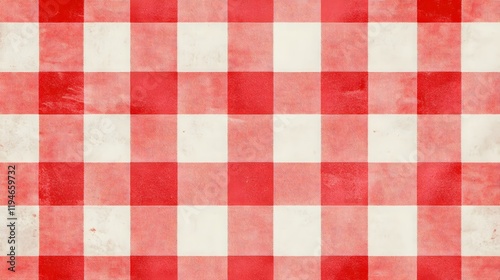 21. A vintage gingham check pattern in red and white
