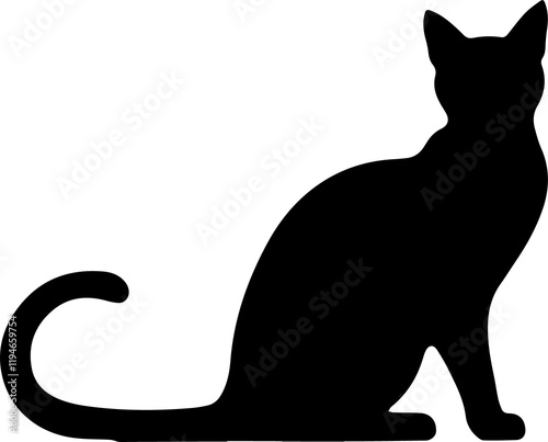 black cat silhouette, black cat, black cat on white, black cat vector, black cat illustration