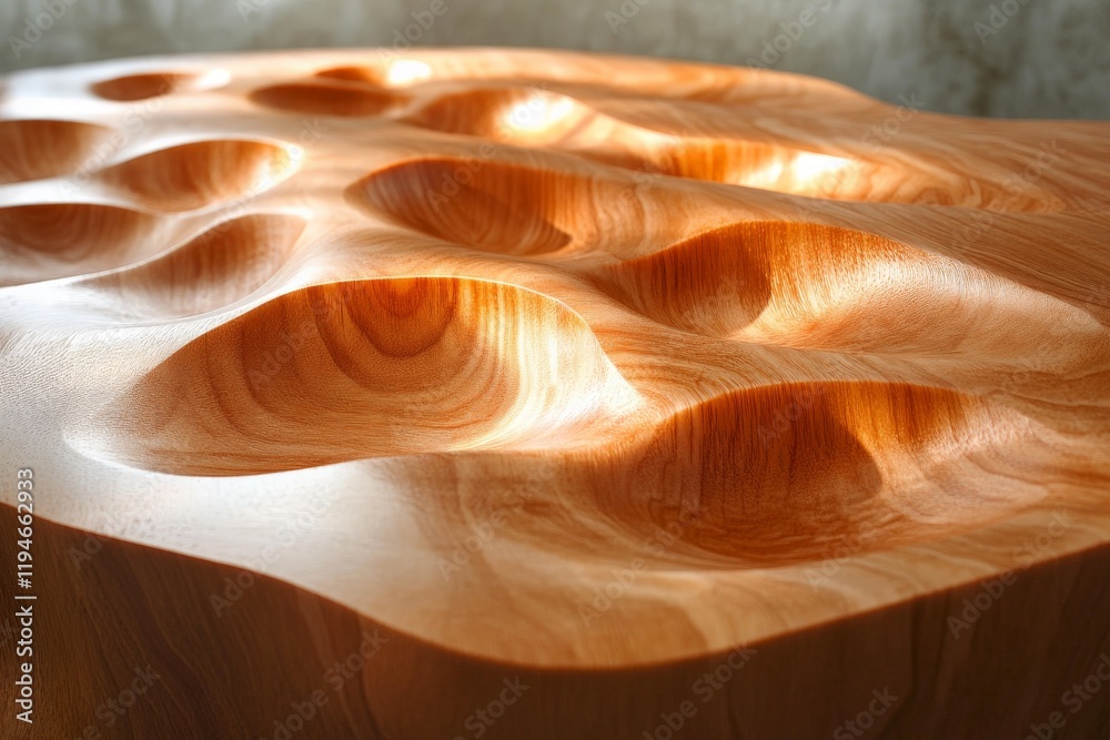 This image features a smooth wooden surface with oval-shaped grooves, capturing the gentle and organic flow of the wood grains in a modern and stylish presentation. This image features a smooth wooden surface with oval-shaped grooves, capturing the gentle and organic flow of the wood grains in a modern and stylish presentation.