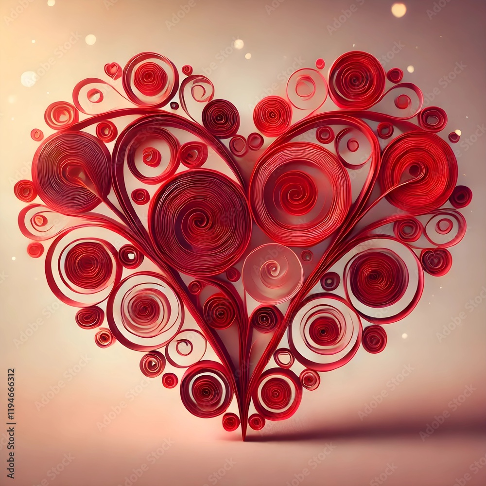 Happy Valentine'sDay:3D Quilling Red Heart Design Valentine's Day Art
Happy Valentine'sDay:3D Quilling Red Heart Design Valentine's Day Art