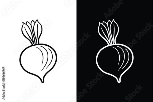 Radish icon vector on White Background ,Vector Art Illustration on white background.