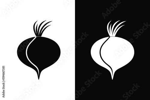 Turnip icon vector on White Background ,Vector Art Illustration on white background.