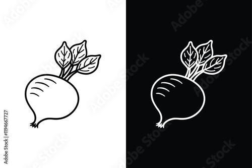 Radish icon vector on White Background ,Vector Art Illustration on white background.