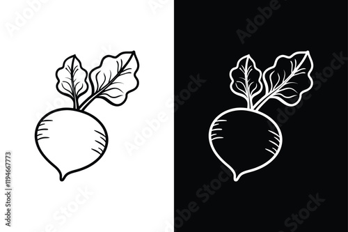 Radish icon vector on White Background ,Vector Art Illustration on white background.