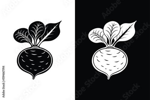 Radish icon vector on White Background ,Vector Art Illustration on white background.