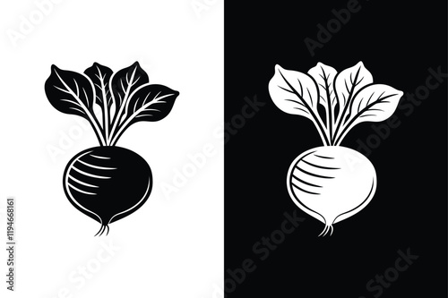 Radish icon vector on White Background ,Vector Art Illustration on white background.