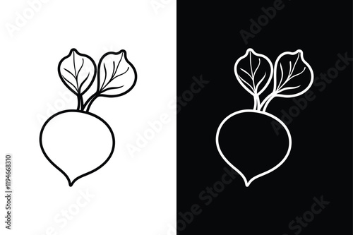 Radish icon vector on White Background ,Vector Art Illustration on white background.