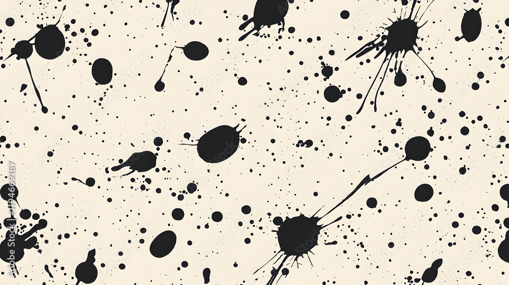 49. A modern black and white abstract paint splatter pattern 49. A modern black and white abstract paint splatter pattern