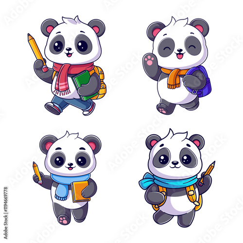 Panda going to school, package design